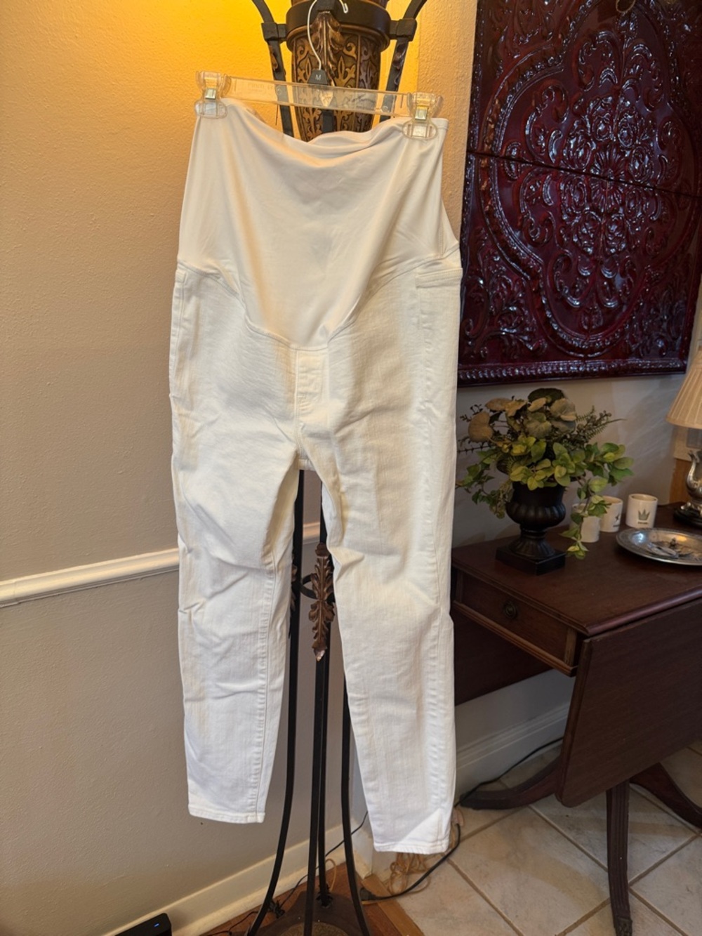 J. Crew Cream Straight-Leg Maternity Jeans